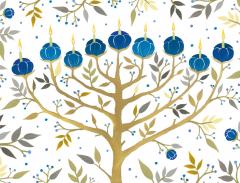 Felicitare - Chanukah Tree of Lights Holiday Embellished Notecard