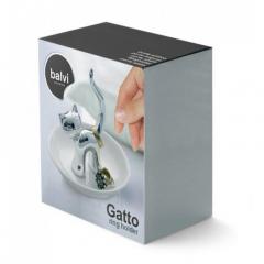 Suport bijuterii - Cat Ceramic Silver