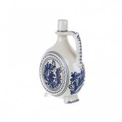 Plosca pentru vin / visinata ceramica albastra de corund 1 l