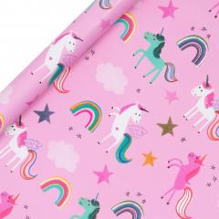 Hartie de impachetat - Unicorns Pink