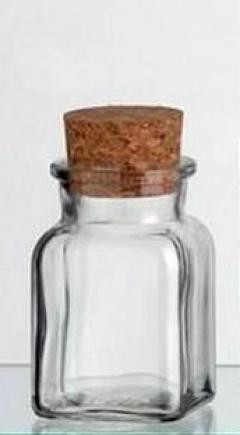 Borcan cu dop de pluta patrat, 0.174 L