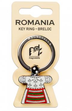 Breloc - Fata - Motive orizontale verzi, placare argintie