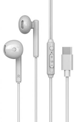 Lemontti  - Casti Stereo Ripple Type-C Alb, handsfree - telecomanda, microfon