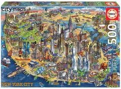 Puzzle 500 piese - New York City Map