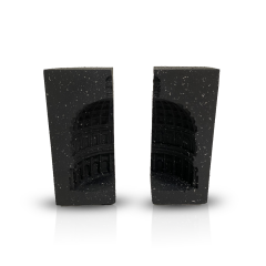 Set 2 suporturi laterale pentru carti - Volterra Negru-Granit