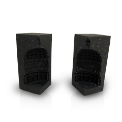 Set 2 suporturi laterale pentru carti - Volterra Negru-Granit