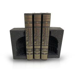 Set 2 suporturi laterale pentru carti - Volterra Negru-Granit