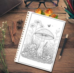 50 Mandale - Carte de colorat pentru adulti - Ciuperci