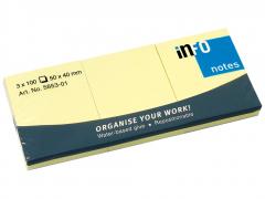 Set 3 notite adezive - 50x40mm, 3x100 file