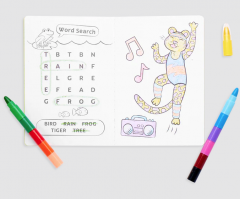 Mini traveler coloring and activity kit - Jungle Friends
