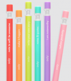 Set 6 creioane mecanice cu citate motivationale - Noted  Extra Thick