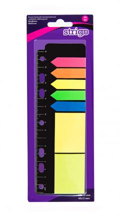 Set etichete indexare si notite autoadezive - 45x12mm / 50x38mm, 175 file, cu rigla