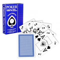 Carti de joc - Poker Texas Hold'em 100% plastic (Albastru/Rosu)