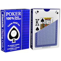 Carti de joc - Poker Texas Hold'em 100% plastic (Albastru/Rosu)