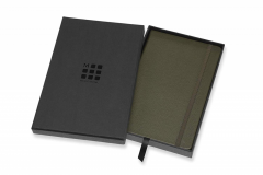 Carnet - Moleskine Leather - Box Edition - Hard Cover, Large, Ruled - Moss Green