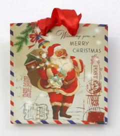 Punga pentru cadou - Santa Claus-Wishing You A Merry Christmas, 10x12cm