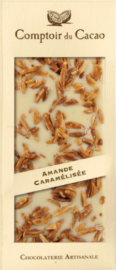 Ciocolata alba cu migdale caramelizate