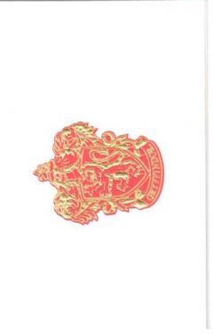 Felicitare Harry Potter - Gryffindor