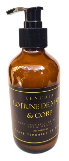 Lotiune de maini si corp - Aromaterapie - Uleiuri esentiale de ienupar, tei si menta