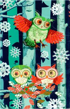 Felicitare - Wook Owls Tri-fold