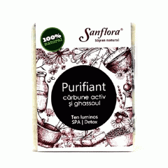 Sapun natural purifiant - Carbune activ si ghassoul, 100g