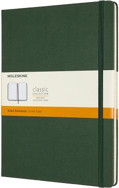Carnet - Moleskine Classic - X-Large, Hard Cover, Ruled - Myrtle Green