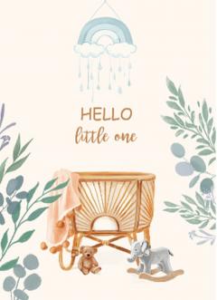 Felicitare botez - Hello, little one