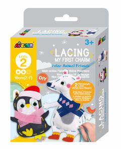 Set creativ de cusut cu tehnica siretului - Primul meu pandantiv - Animale polare