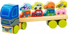 Jucarie din lemn - Camion pentru masini