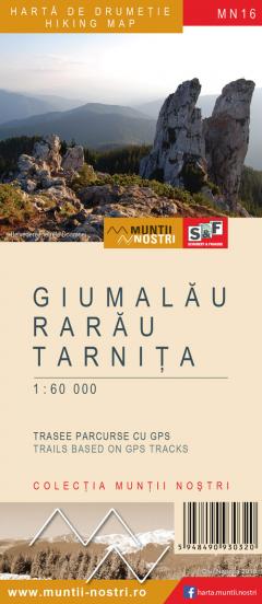 Harta de drumetie - Muntii Giumalau, Rarau, Tarnita