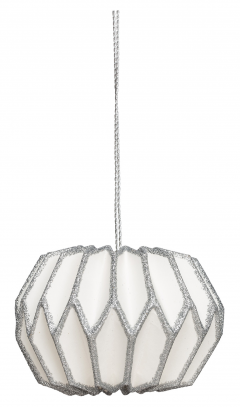Ornament brad - Paper Pendant - White-Silver