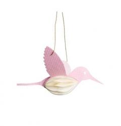 Decoratiune - Pasare din hartie, roz