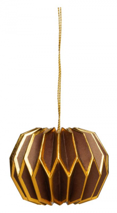 Ornament brad - Paper Pendant - Braun-Gold