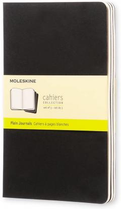 Set 3 caiete - Moleskine Cahier - Large, Plain - Black