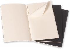 Set 3 caiete - Moleskine Cahier - Large, Plain - Black