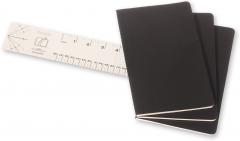 Set 3 caiete - Moleskine Cahier - Large, Plain - Black