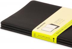Set 3 caiete - Moleskine Cahier - Large, Plain - Black