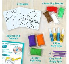 Set de modelat cu 2 tablouri - Dino