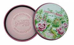 Sapun in cutie metalica, 100 g - Jardin des Roses
