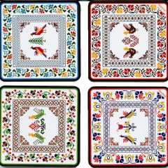 Set 4 suporturi pahare - Romania 