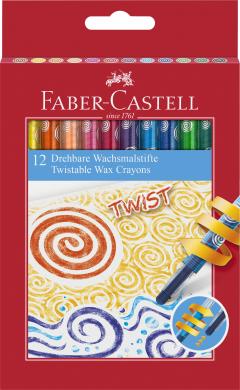 Set 12 creioane cerate retractabile - Twistable Wax Crayons