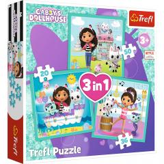 Puzzle 3 in 1 - Gabby's Dollhouse - Activitatea lui Gabby