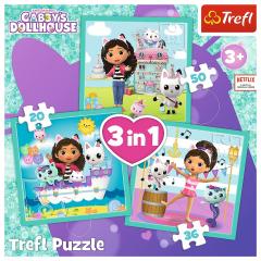 Puzzle 3 in 1 - Gabby's Dollhouse - Activitatea lui Gabby