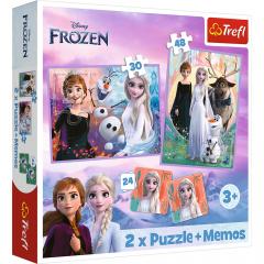 Puzzle 2 in 1 - Disney - Frozen - Printesele si taramul lor