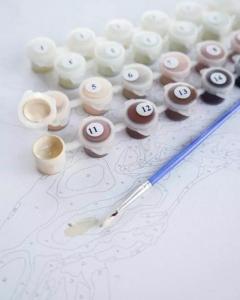 Pictura pe numere - Pisica iubitoare, 40x30cm