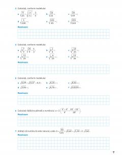Matematica. Caiet pentru vacanta de vara. Clasa a VII-a