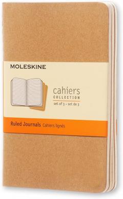 Set 3 jurnale Moleskine - Ruled Cahier Journals - Kraft Brown - Pocket