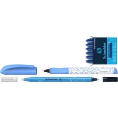 Set stilou + 6 rezerve + pic Schneider - Albastru