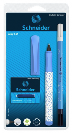 Set stilou + 6 rezerve + pic Schneider - Albastru