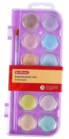 Acuarele tip pastila - Pastel 12 culori